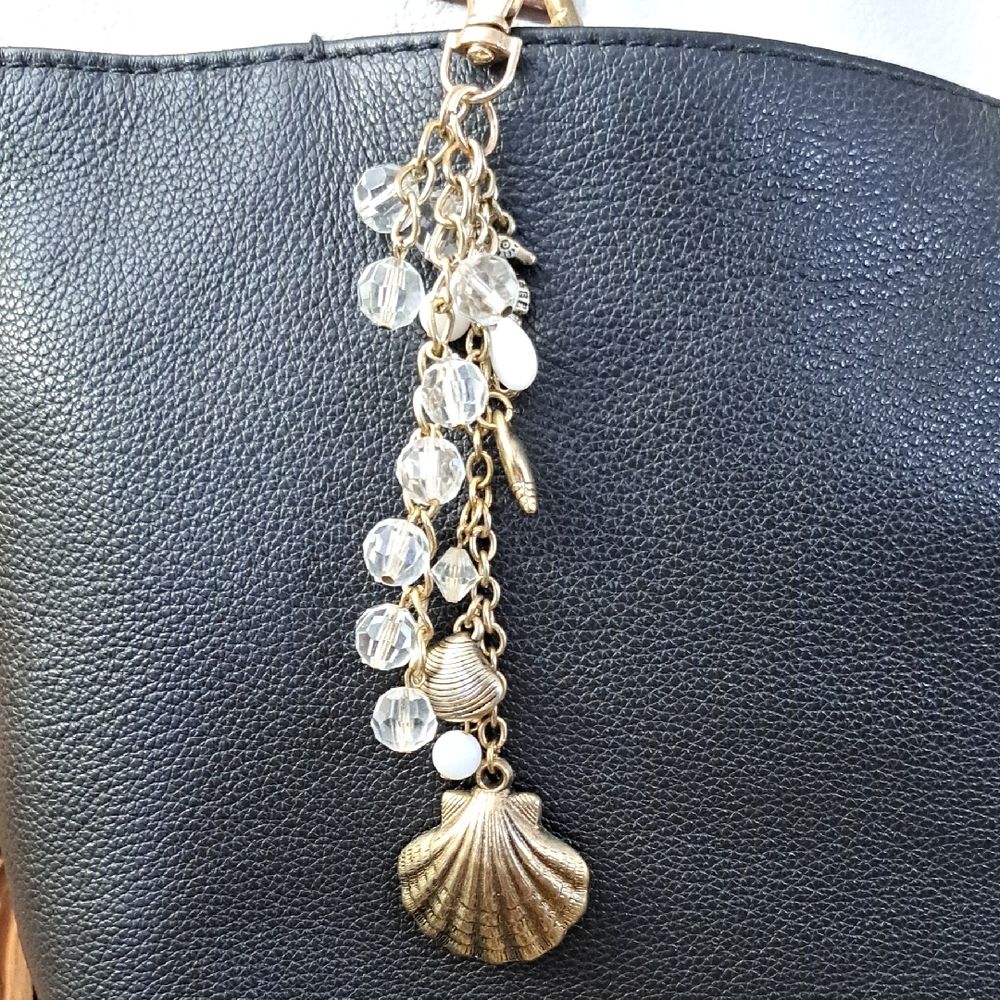 Hand Crafted Bag Purse Tote Jewelry Key Ring Decorative Vintage Jewelry Upcycle